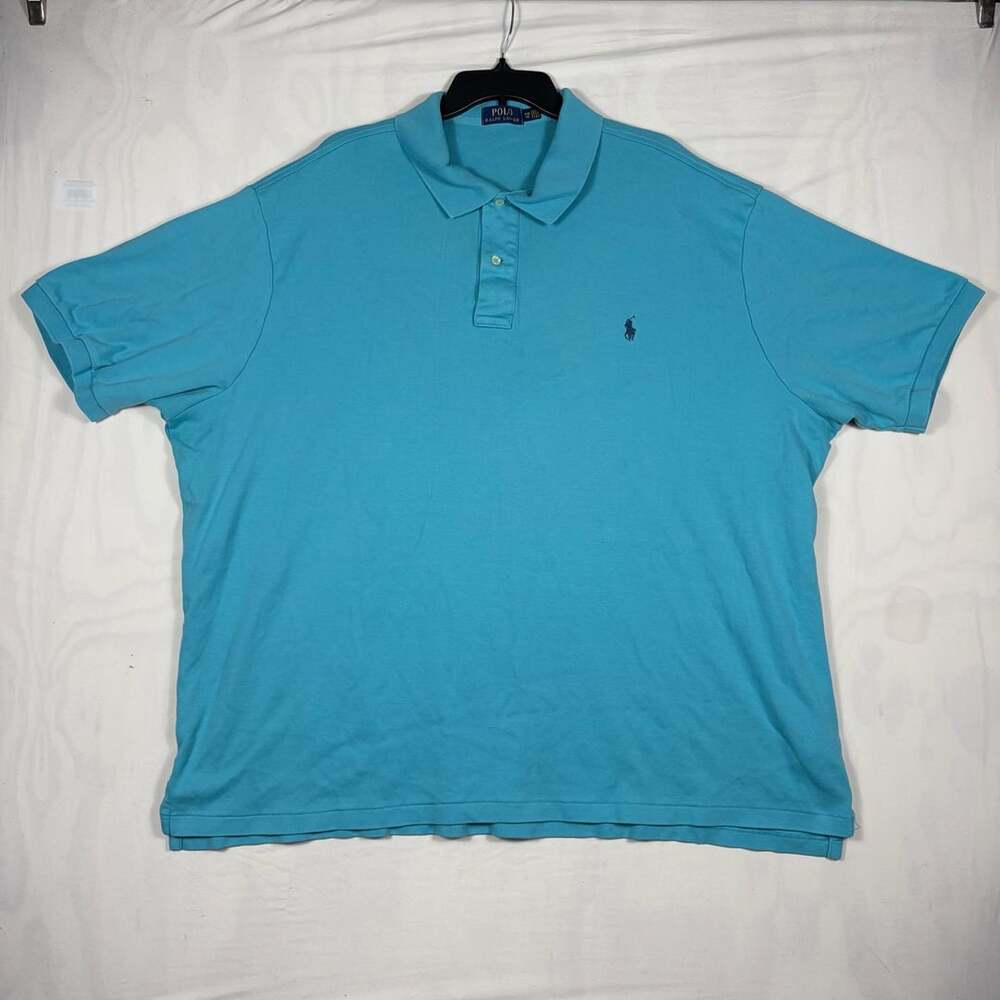 Polo Ralph Lauren Short Sleeve Polo Shirt 4XB Turquoise Cotton